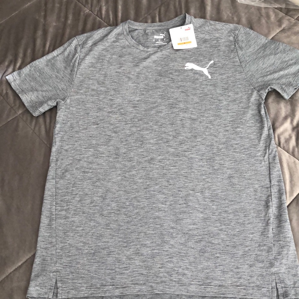 Puma train it Tee.  Size small.  Color is Asphalt and puma white.